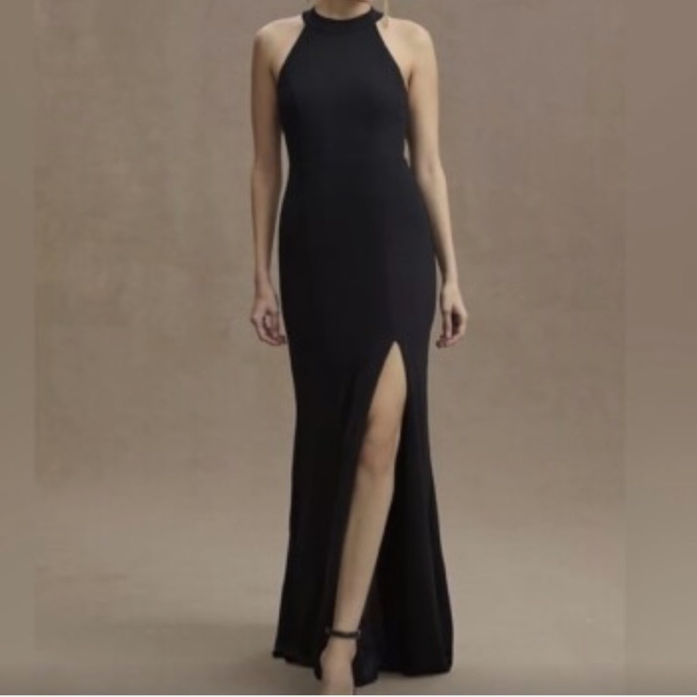 🔥HOST PICK🔥 BHLDN Black Halter Backless Gown